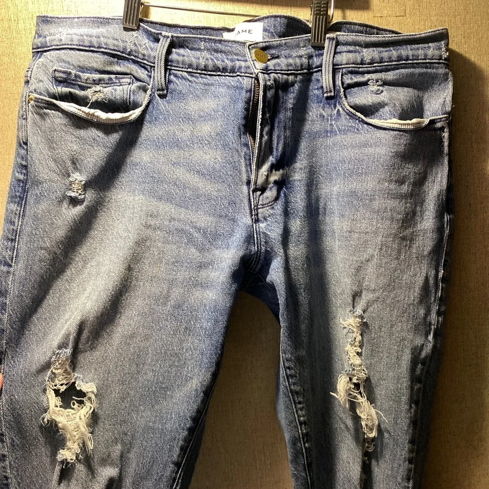 FRAME LE GARÇON womens distressed jeans 32 denim